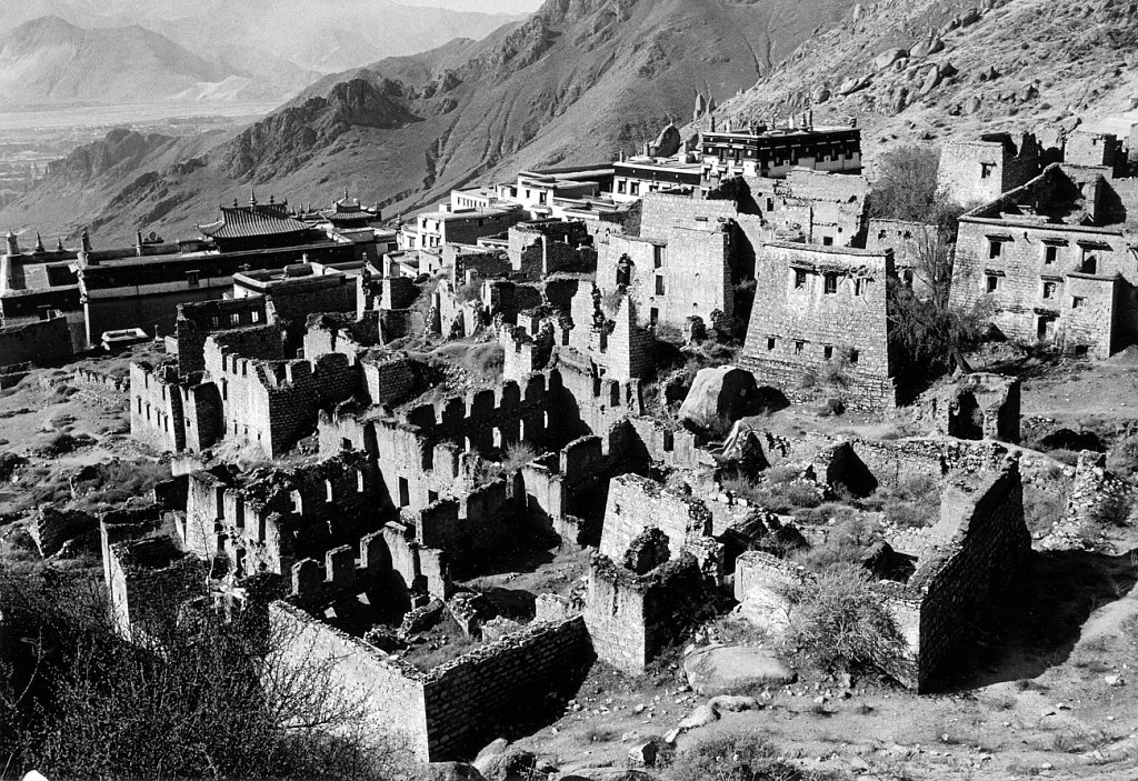 Dreprung. Once the largest Tibetan Mmonastery was almost fully ruined during the Cultursal Revolution